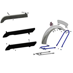 FRONT MUDGUARD & CHAIN GUARDS